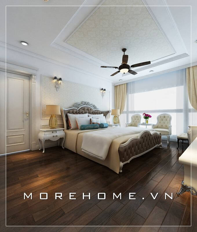 Giường ngủ biệt thự tân cổ điển Giường ngủ biệt thự tân cổ điển