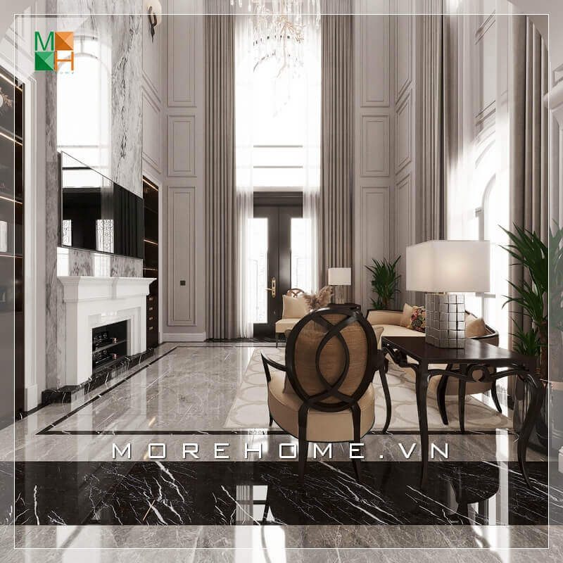Thiết kế không gian phòng khách đẹp, cao cấp mang phong cách tân cổ điển cho chung cư, nhà phố, biệt thự, căn hộ penthouse.