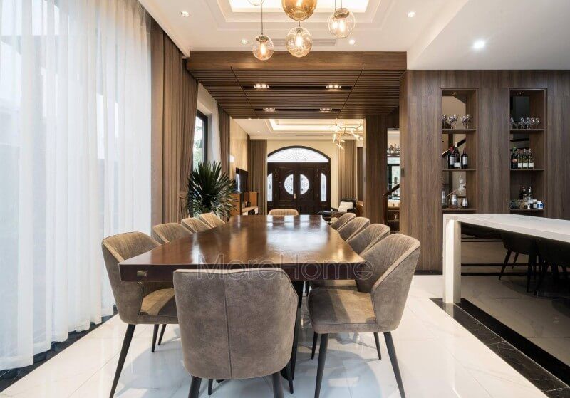 Công trình sản phẩm thi công trọn gói nội thất phòng ăn hiện đại gỗ tự nhiên đẹp sang trọng tại biệt thự Vinhomes Imperia Hải Phòng