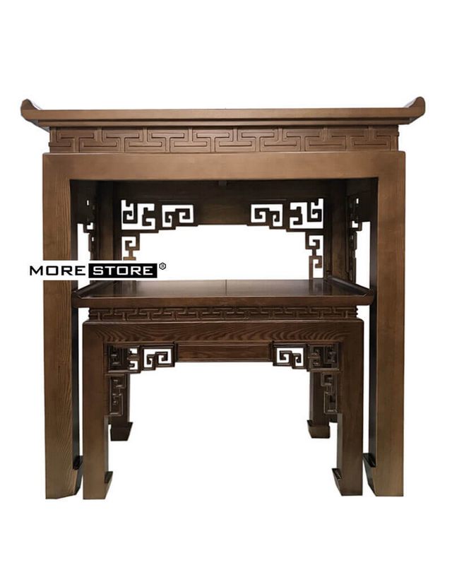 Mẫu bàn thờ gỗ hiện đại với kiểu dáng bắt mắt, họa tiết hoa văn tinh tế đơn giản được nhiều khách hàng yêu thích và sử dụng.